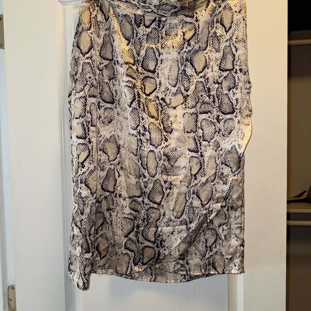 Snake Print Wrap Skirt